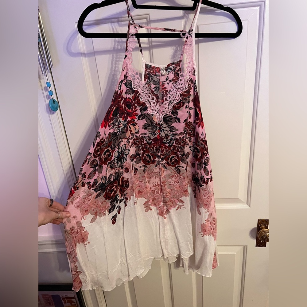 Free People Pink Floral Lace dress